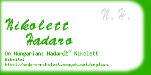 nikolett hadaro business card